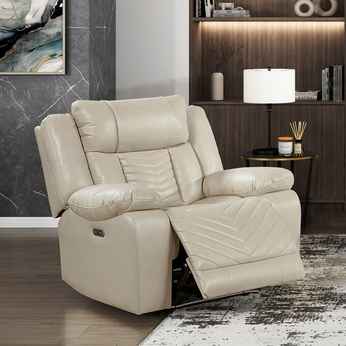 OakvillePark Orinthal Faux Leather Power Recliner with LED and Charging Ports