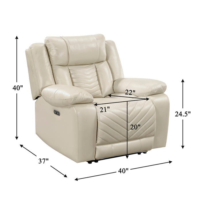 OakvillePark Orinthal Faux Leather Power Recliner with LED and Charging Ports
