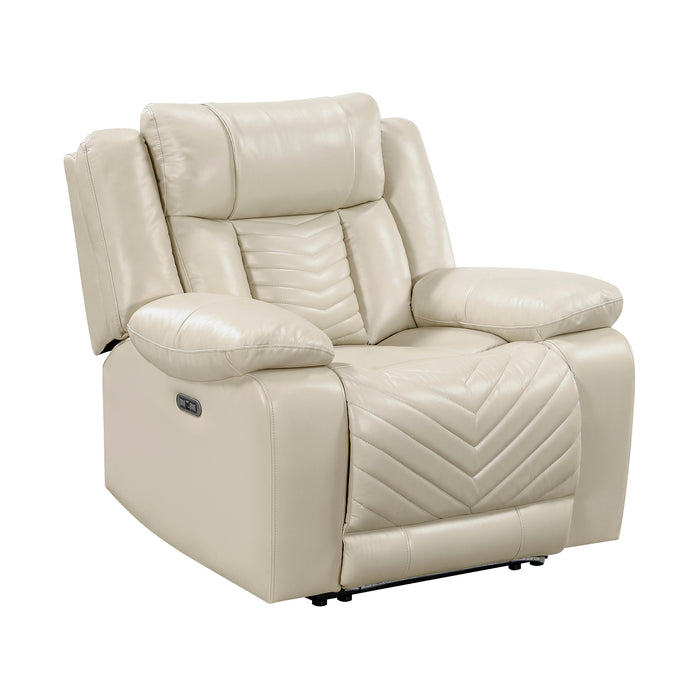 OakvillePark Orinthal Faux Leather Power Recliner with LED and Charging Ports