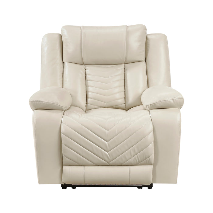 OakvillePark Orinthal Faux Leather Power Recliner with LED and Charging Ports