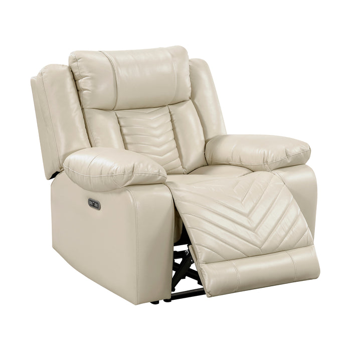 OakvillePark Orinthal Faux Leather Power Recliner with LED and Charging Ports