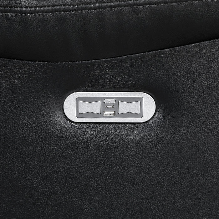 OakvillePark Orinthal Faux Leather Power Recliner with LED and Charging Ports
