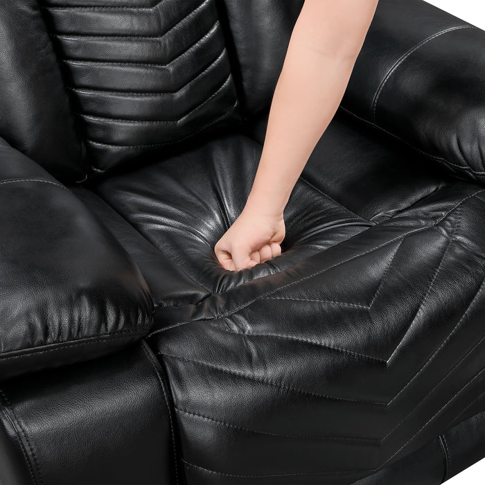 OakvillePark Orinthal Faux Leather Power Recliner with LED and Charging Ports
