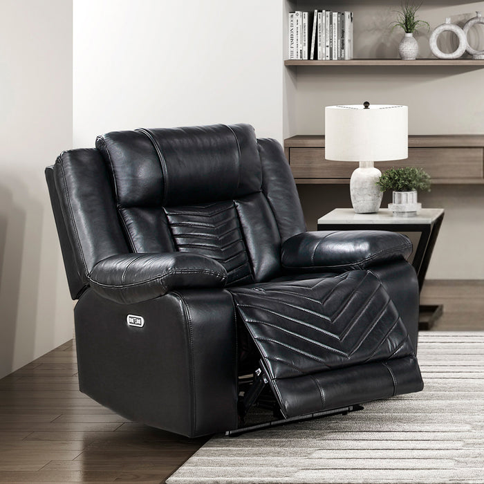 OakvillePark Orinthal Faux Leather Power Recliner with LED and Charging Ports