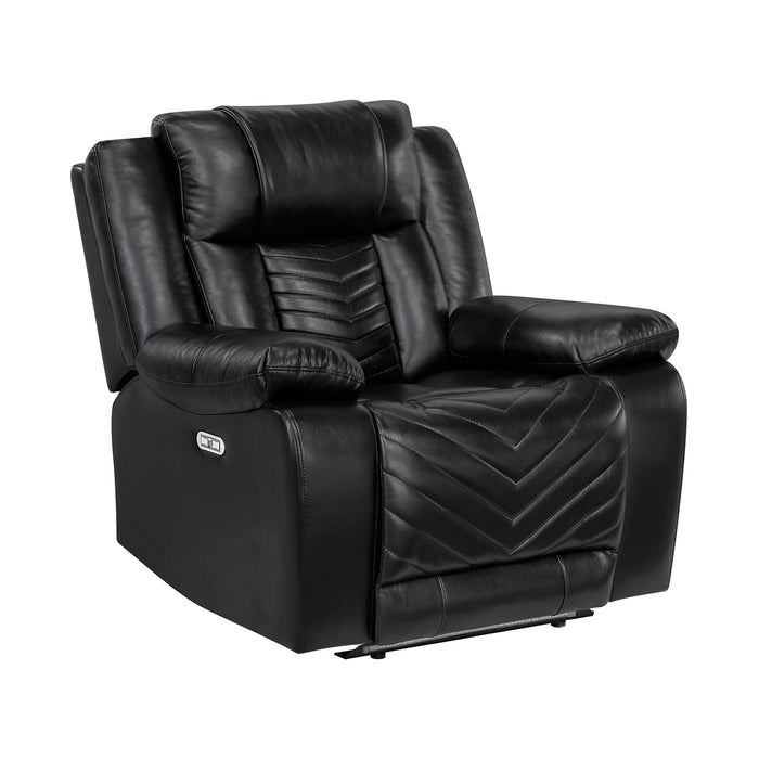 OakvillePark Orinthal Faux Leather Power Recliner with LED and Charging Ports