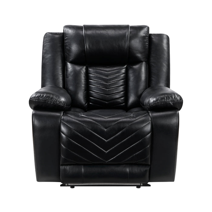 OakvillePark Orinthal Faux Leather Power Recliner with LED and Charging Ports