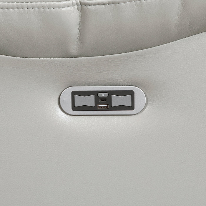 OakvillePark Orinthal Faux Leather Power Recliner with LED and Charging Ports