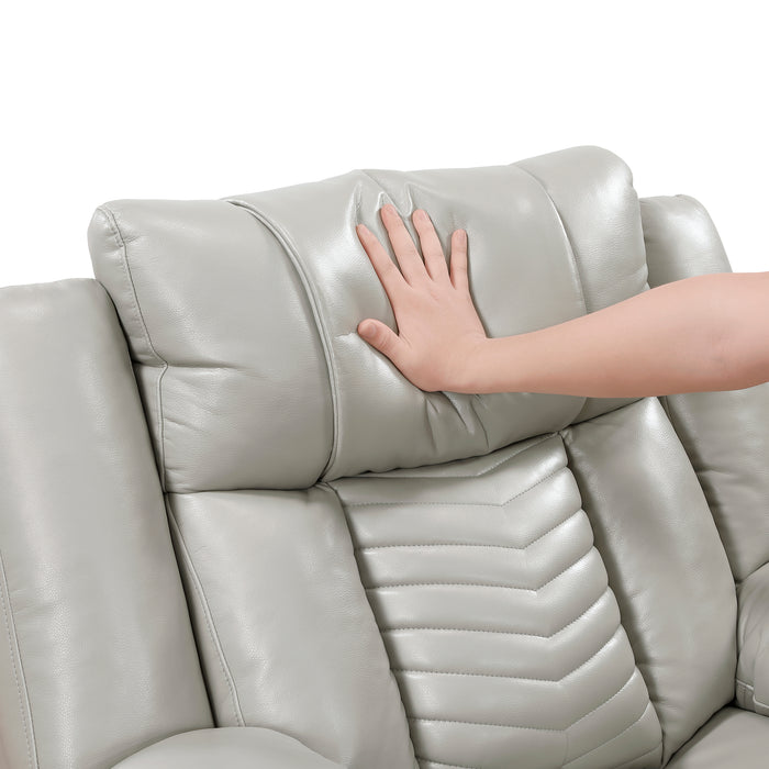 OakvillePark Orinthal Faux Leather Power Recliner with LED and Charging Ports