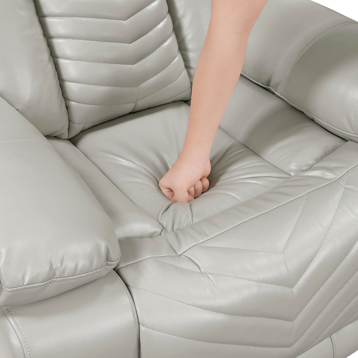 OakvillePark Orinthal Faux Leather Power Recliner with LED and Charging Ports