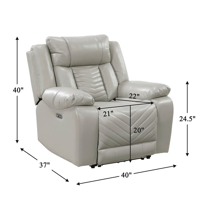 OakvillePark Orinthal Faux Leather Power Recliner with LED and Charging Ports