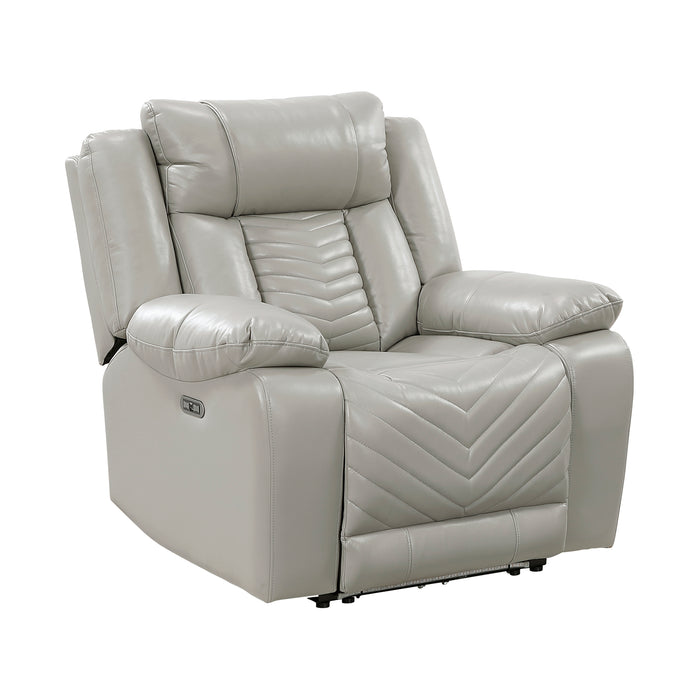 OakvillePark Orinthal Faux Leather Power Recliner with LED and Charging Ports