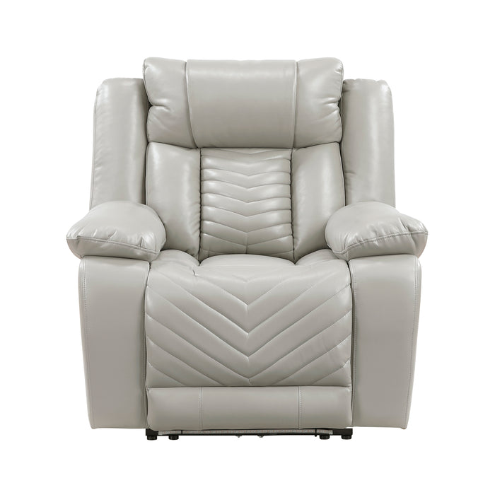OakvillePark Orinthal Faux Leather Power Recliner with LED and Charging Ports