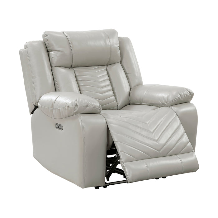 OakvillePark Orinthal Faux Leather Power Recliner with LED and Charging Ports