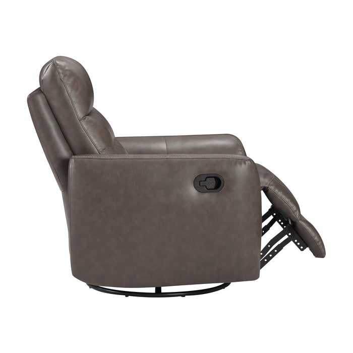 OakvillePark Ashwyn Bay Leather Manual Swivel Glider Recliner