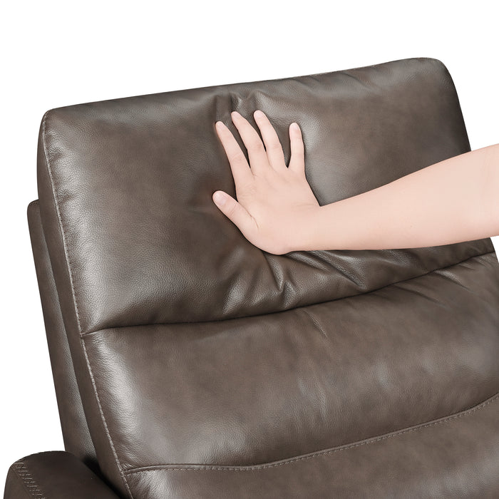 OakvillePark Ashwyn Bay Leather Manual Swivel Glider Recliner