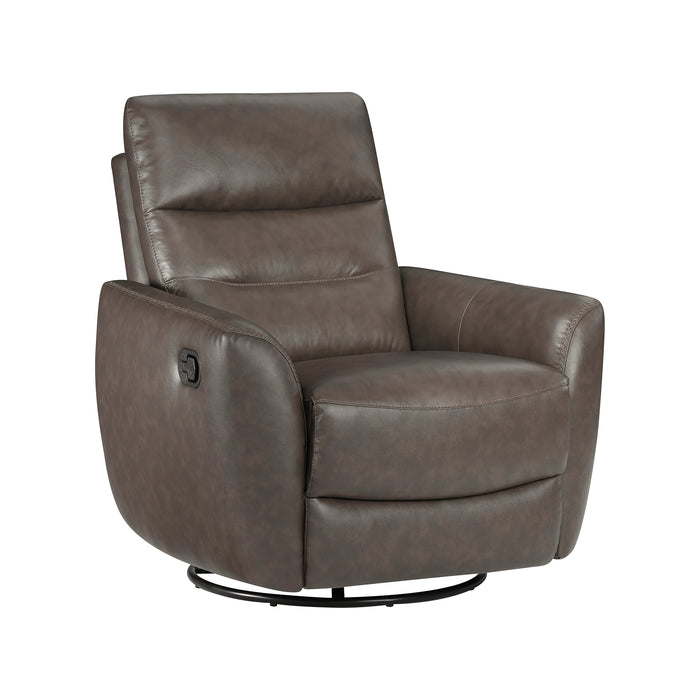 OakvillePark Ashwyn Bay Leather Manual Swivel Glider Recliner