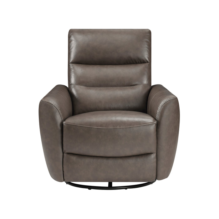 OakvillePark Ashwyn Bay Leather Manual Swivel Glider Recliner