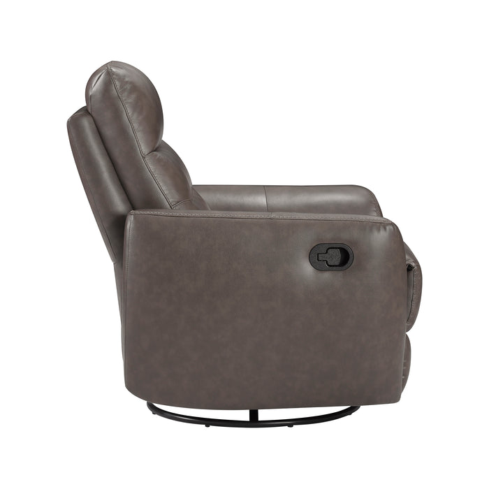 OakvillePark Ashwyn Bay Leather Manual Swivel Glider Recliner