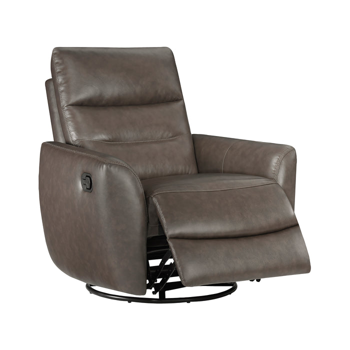 OakvillePark Ashwyn Bay Leather Manual Swivel Glider Recliner