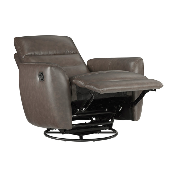 OakvillePark Ashwyn Bay Leather Manual Swivel Glider Recliner