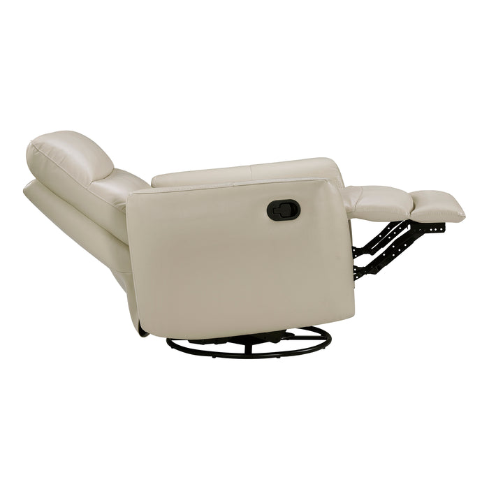 OakvillePark Ashwyn Bay Leather Manual Swivel Glider Recliner