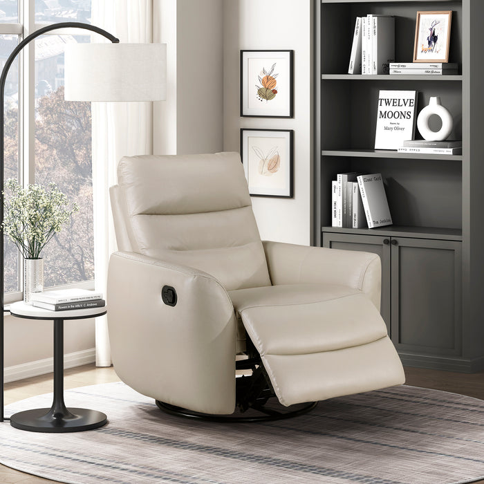 OakvillePark Ashwyn Bay Leather Manual Swivel Glider Recliner