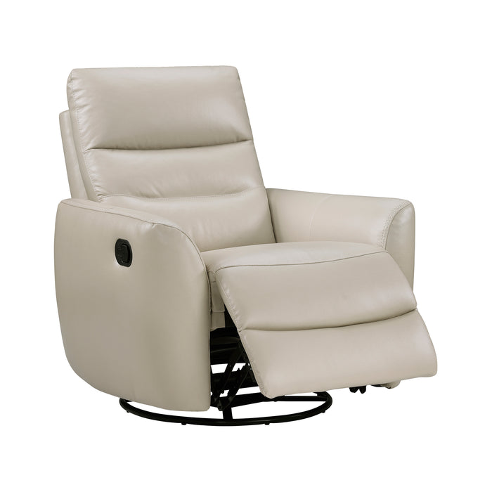 OakvillePark Ashwyn Bay Leather Manual Swivel Glider Recliner