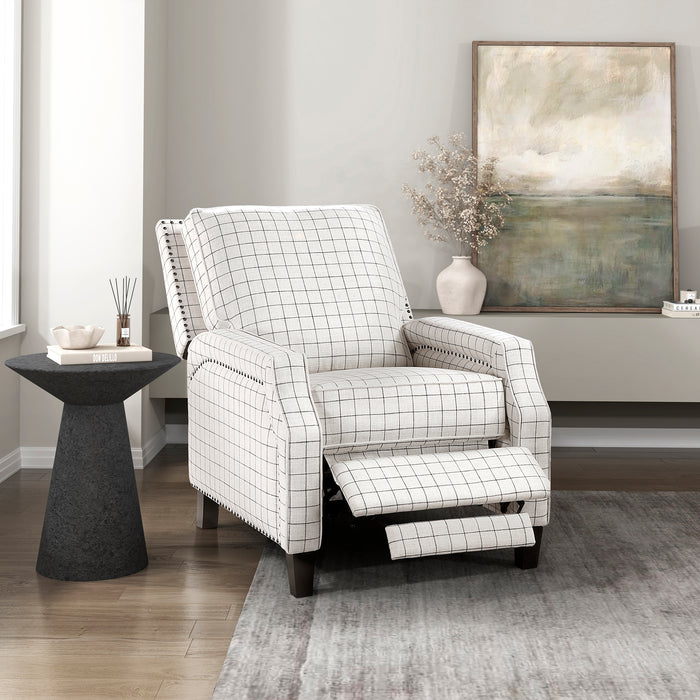 OakvillePark Sylenthall Textured Fabric Manual Push Back Recliner