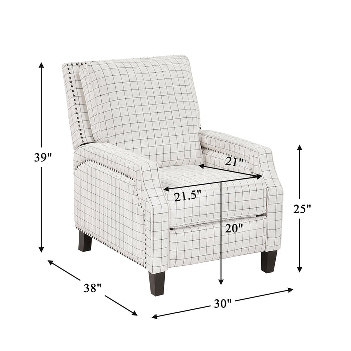 OakvillePark Sylenthall Textured Fabric Manual Push Back Recliner