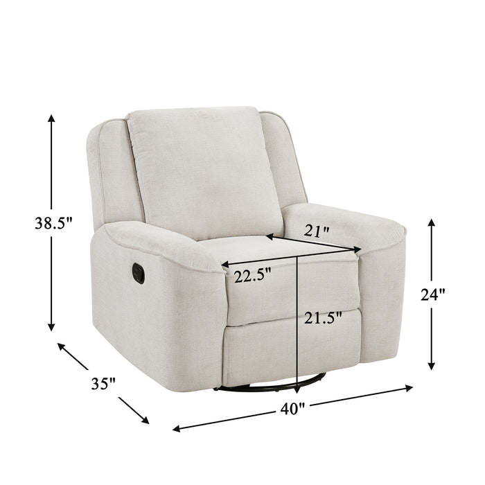 OakvillePark Coraelis Chenille Manual Swivel Recliner