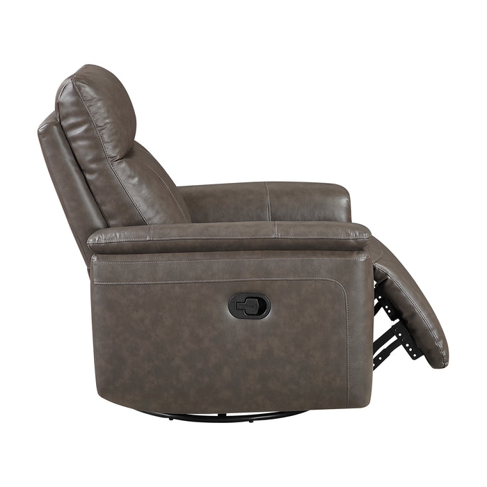OakvillePark Wildfern Leather Manual Swivel Glider Recliner