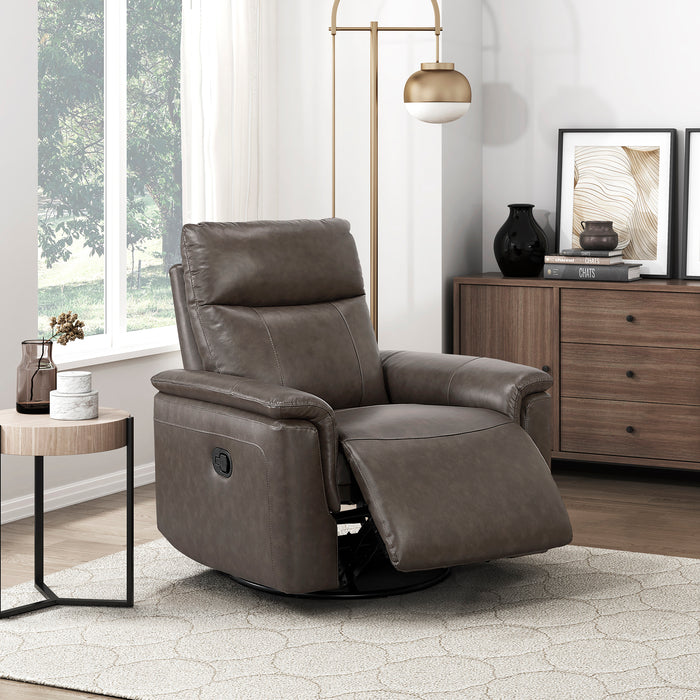 OakvillePark Wildfern Leather Manual Swivel Glider Recliner
