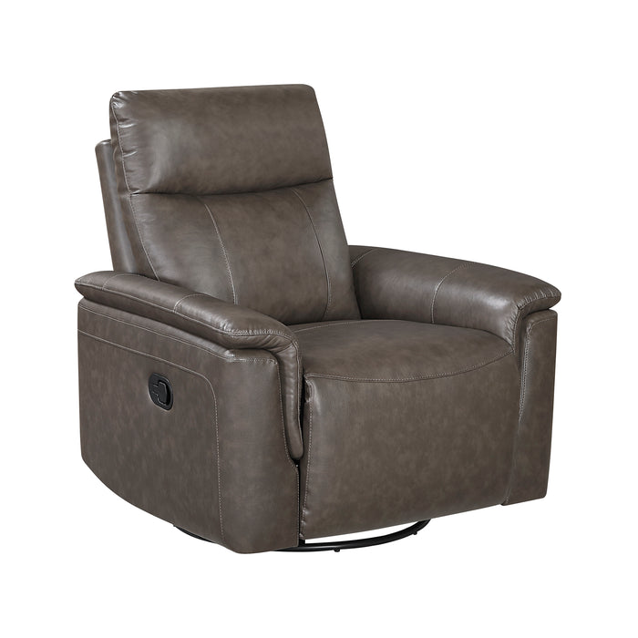 OakvillePark Wildfern Leather Manual Swivel Glider Recliner