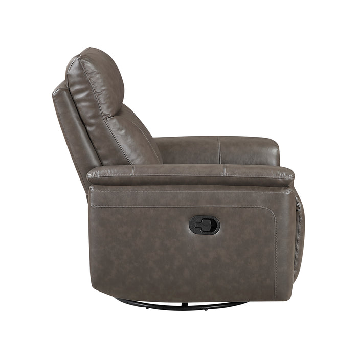 OakvillePark Wildfern Leather Manual Swivel Glider Recliner