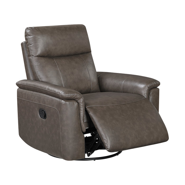 OakvillePark Wildfern Leather Manual Swivel Glider Recliner
