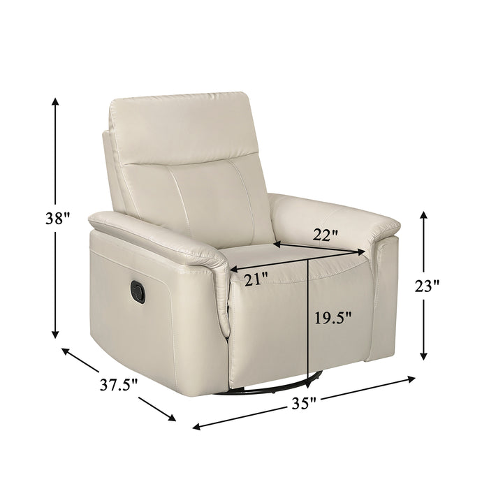 OakvillePark Wildfern Leather Manual Swivel Glider Recliner