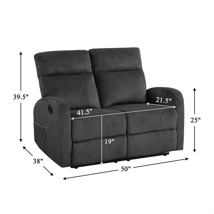 OakvillePark Brava Microfiber / Faux Leathe Double Manual Reclining Loveseat