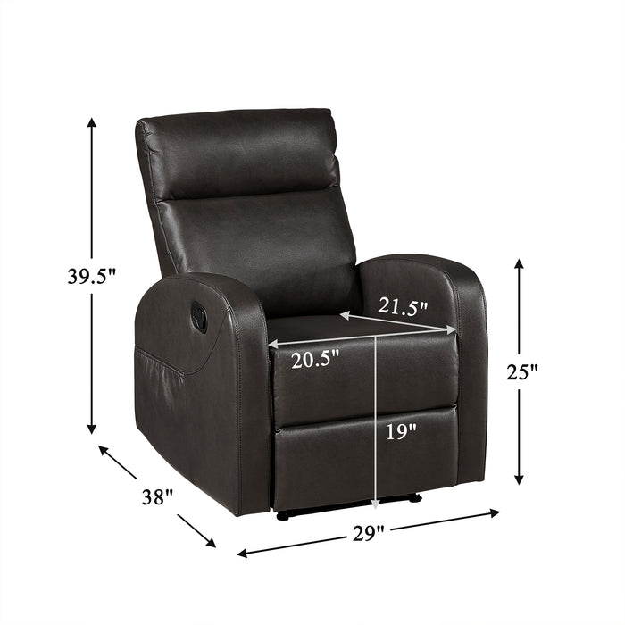 OakvillePark Brava Microfiber / Faux Leather Manual Recliner