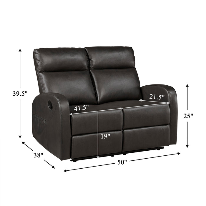 OakvillePark Brava Microfiber / Faux Leathe Double Manual Reclining Loveseat