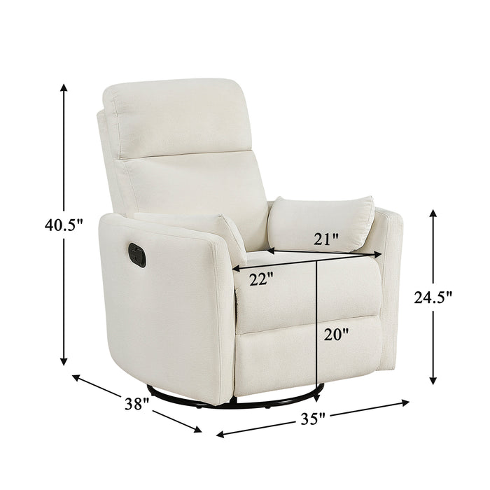 OakvillePark Allura Microfiber Swivel Glider Manual Recliner