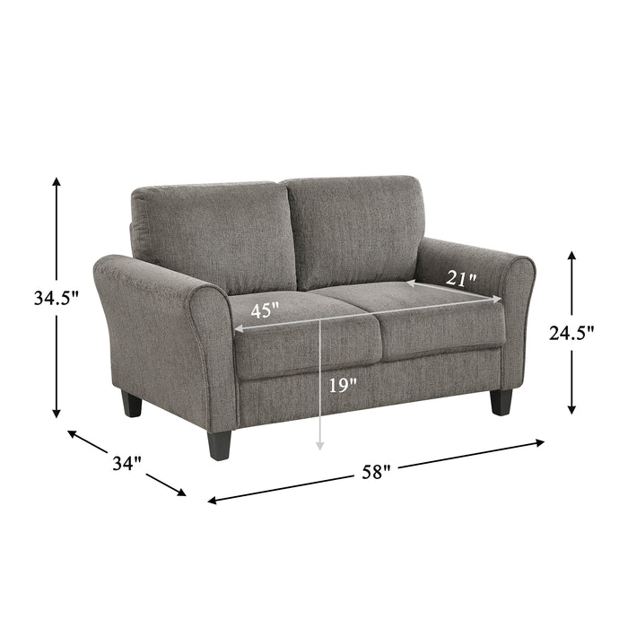 OakvillePark Eunice Fabric Living Room Loveseat