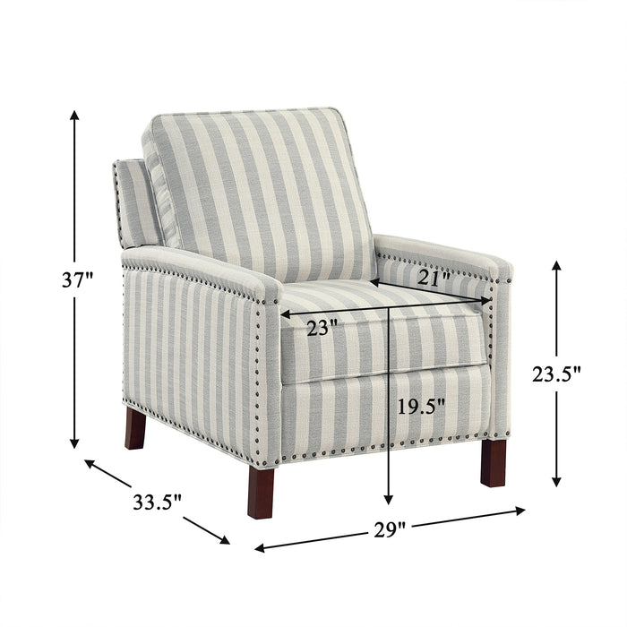 OakvillePark Solace Textured Fabric Push Back Manual Recliner