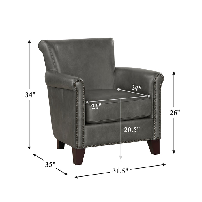OakvillePark Brindlewood Leather Accent Chair