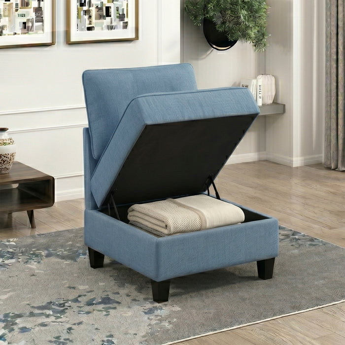 OakvillePark Silvercross Textured Fabric Armless Chair with Storage