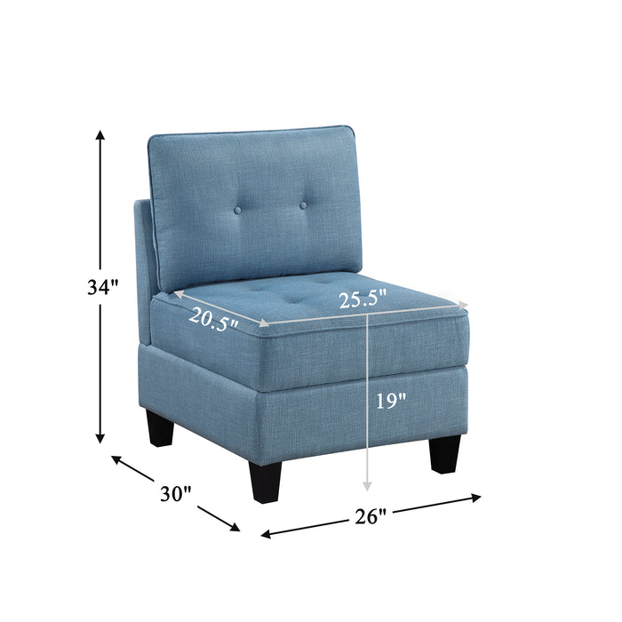 OakvillePark Silvercross Textured Fabric Armless Chair with Storage
