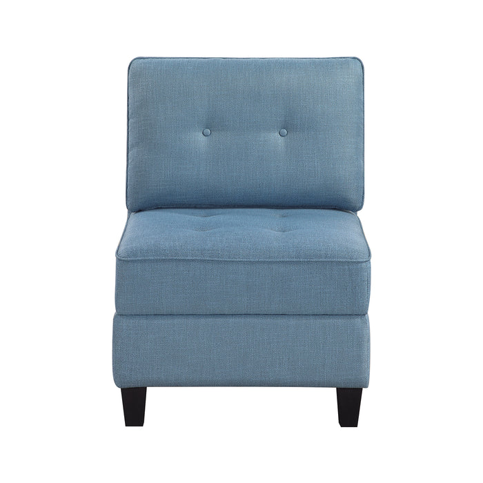 OakvillePark Silvercross Textured Fabric Armless Chair with Storage