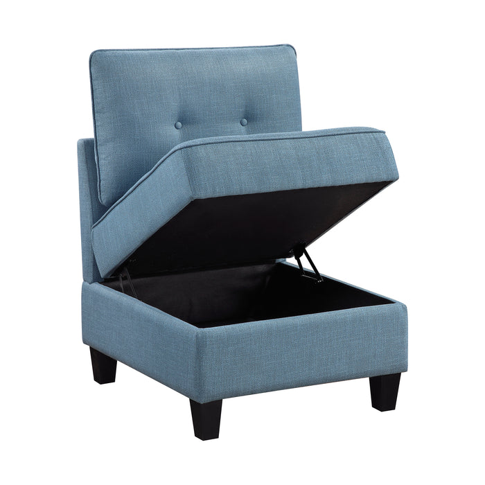 OakvillePark Silvercross Textured Fabric Armless Chair with Storage