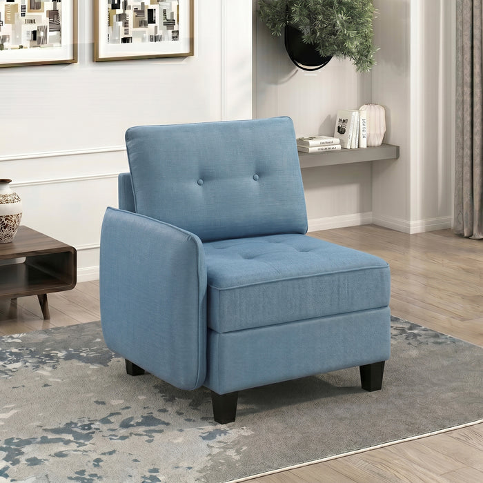 OakvillePark Silvercross Textured Fabric Reversible Chair with One Arm and Storage
