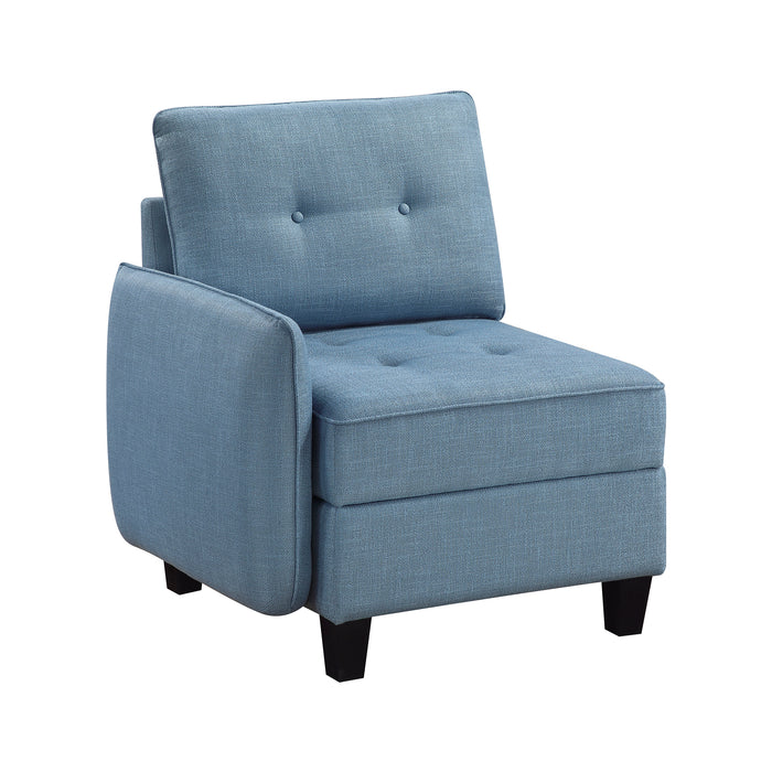 OakvillePark Silvercross Textured Fabric Reversible Chair with One Arm and Storage