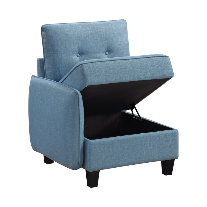 OakvillePark Silvercross Textured Fabric Reversible Chair with One Arm and Storage